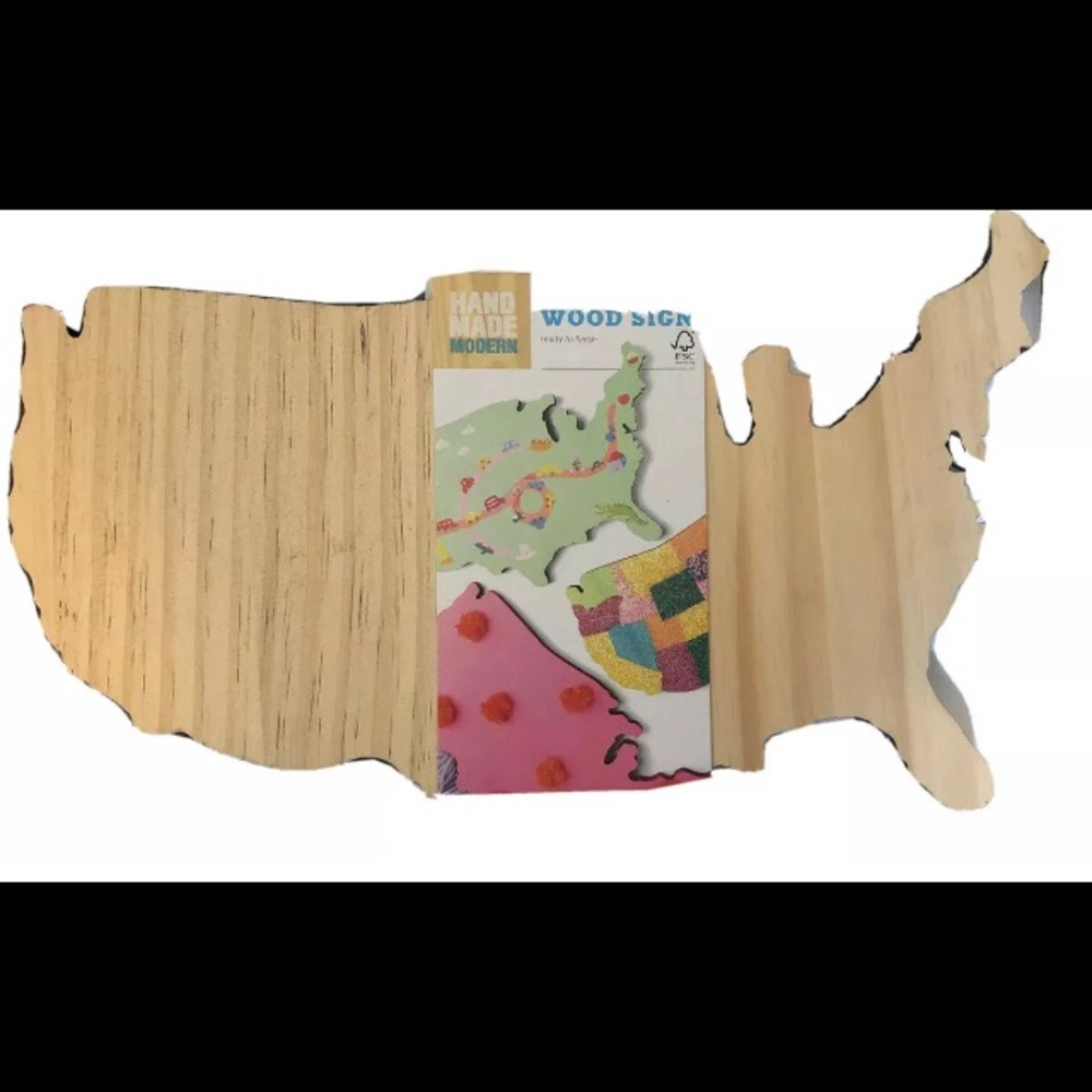 Wood sign USA shape ready to finish